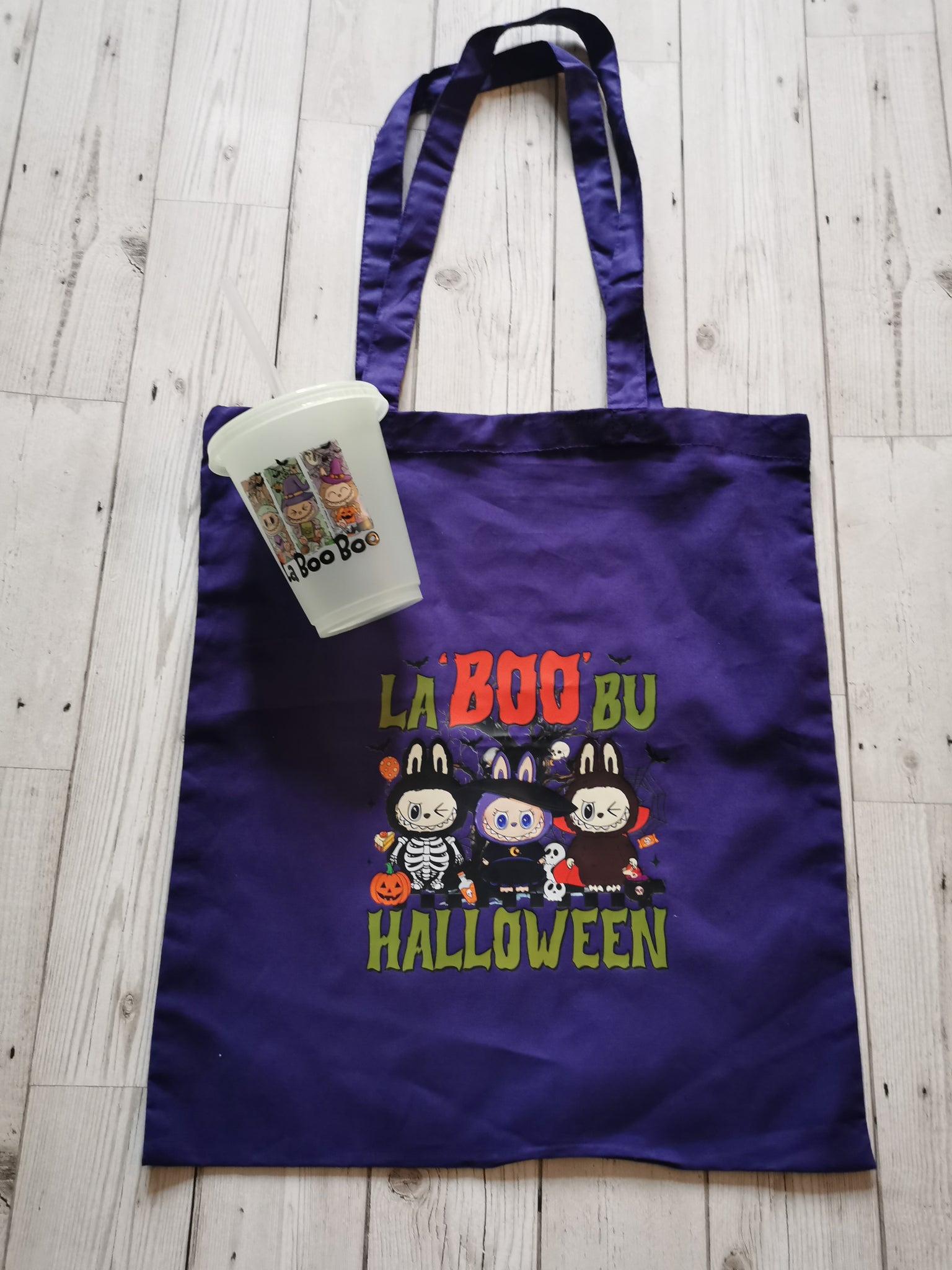 La BOO bu Design Halloween Tote Bag & Cold Cup Bundle