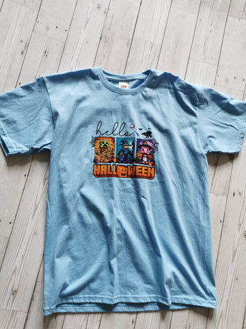 Hello Halloween Minecraft Stamp Design T-Shirt