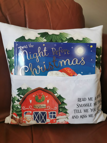 Christmas Farm Animals Pocket Book Cushion