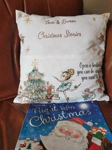 Nutcracker Christmas Pocket Book Cushion