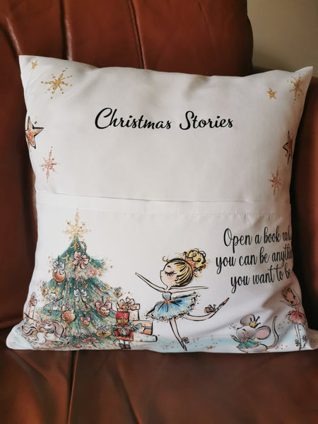 Nutcracker Christmas Pocket Book Cushion