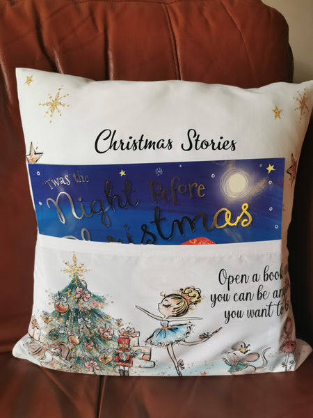 Nutcracker Christmas Pocket Book Cushion