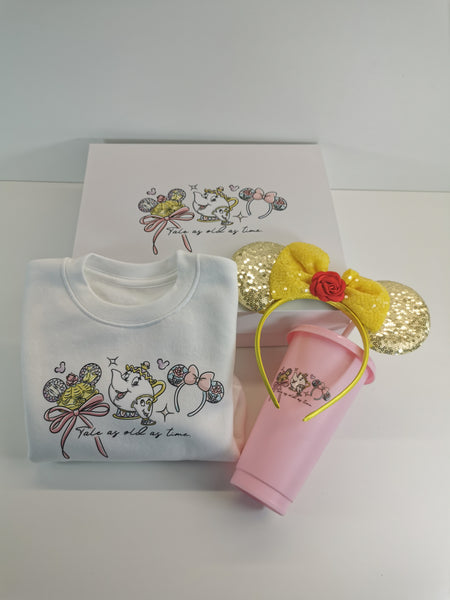 Belle Sweatshirt Hat Ears Headband & Cold Cup Giftbox Set