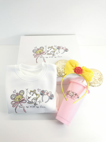 Belle Sweatshirt Hat Ears Headband & Cold Cup Giftbox Set