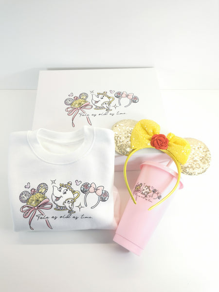 Belle Sweatshirt Hat Ears Headband & Cold Cup Giftbox Set