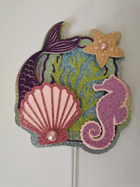 Personalised Under the Sea Mermaid Style Cake Topper