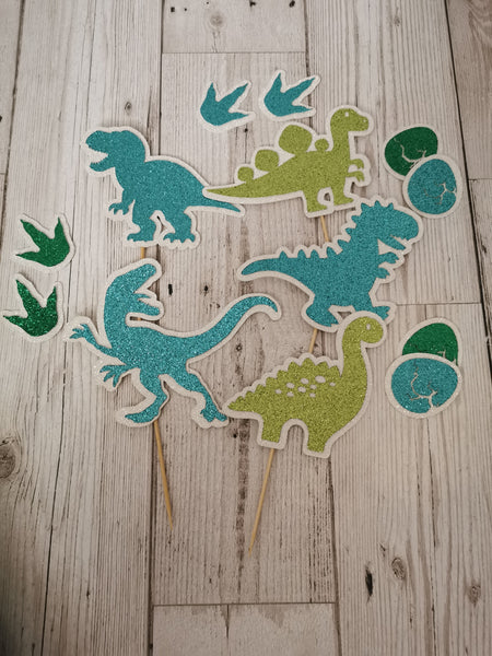 Personalised Dinosaur Happy Birthday Style Cake Topper Set