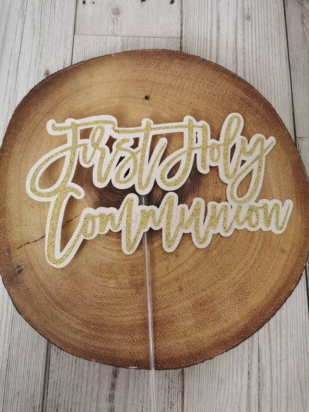 First Holy Communion Style (N) Glitter Cake Topper 12 Colours