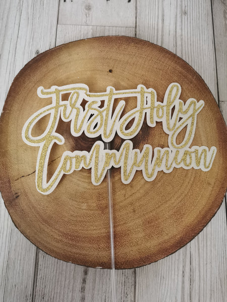 First Holy Communion Style (N) Glitter Cake Topper 12 Colours