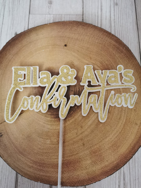 Personalised Confirmation (M) Cake Topper 12 Colours