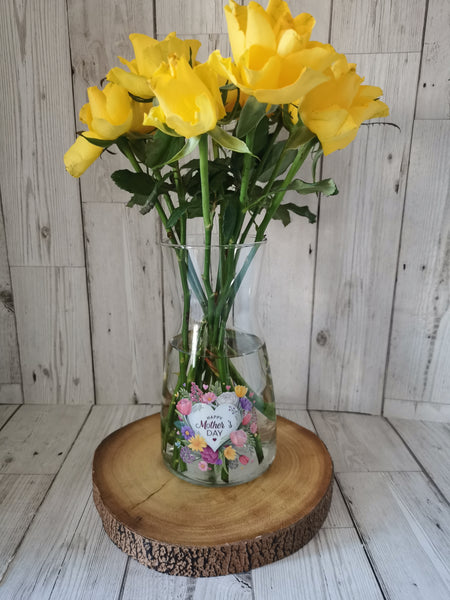 Happy Mother's Day Glass Vase with Gift Box