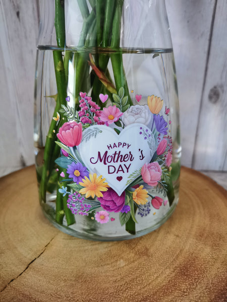 Happy Mother's Day Glass Vase with Gift Box