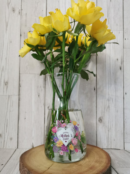 Happy Mother's Day Glass Vase with Gift Box