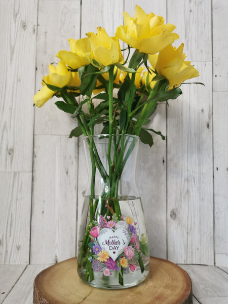 Happy Mother's Day Glass Vase with Gift Box