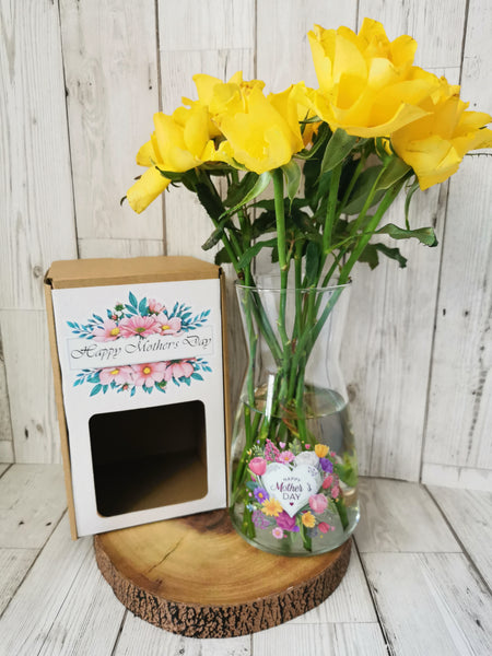 Happy Mother's Day Glass Vase with Gift Box