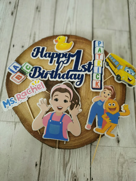 Personalised Miss Rachel Style Glitter Cake Topper