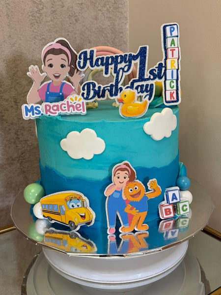 Personalised Miss Rachel Style Glitter Cake Topper