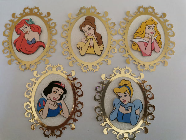 5 Disney Princess  Mirror Style Cake Topper Set