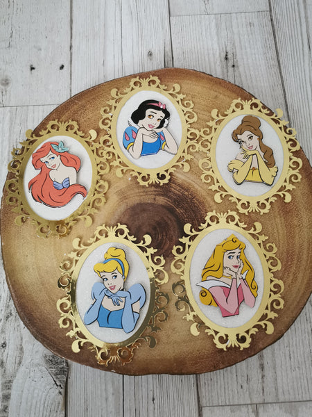5 Disney Princess  Mirror Style Cake Topper Set