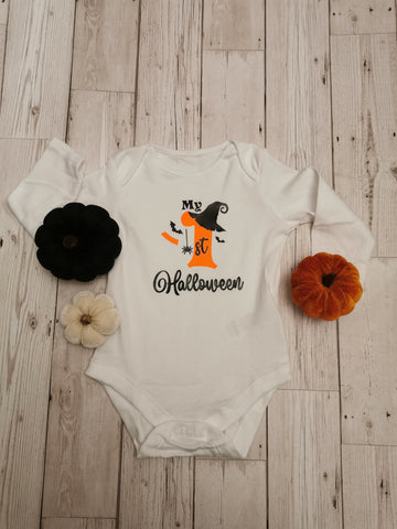 My 1st Halloween Witches Hat Baby Onesie