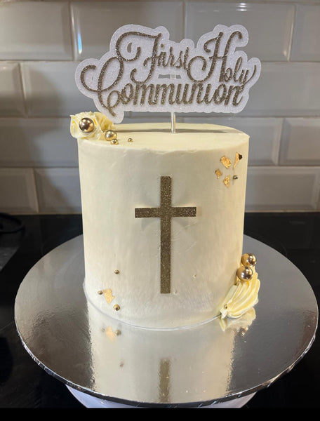 1st/First Holy Communion Style (C) Glitter Cake Topper 12 Colours