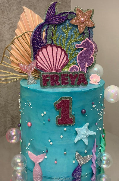 Personalised Under the Sea Mermaid Style Cake Topper