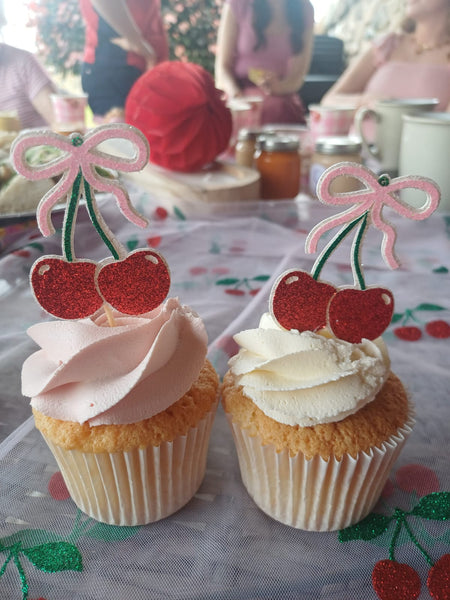 She is the Cherry on Top Baby Shower Style Cake Topper & Cupcake Set