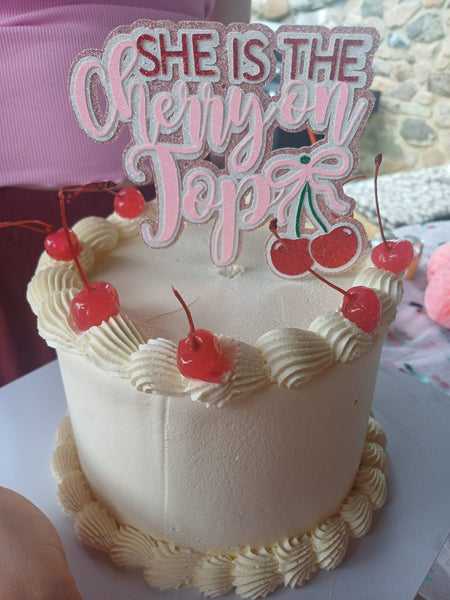 She is the Cherry on Top Baby Shower Style Cake Topper