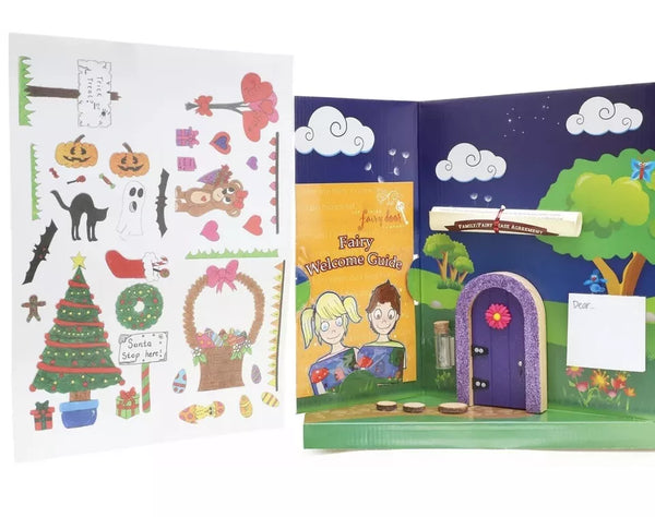 The Irish Fairy Door Company Purple Fairy Door & Notebook Set