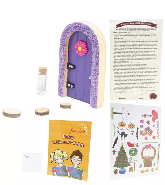 The Irish Fairy Door Company Purple Fairy Door & Notebook Set