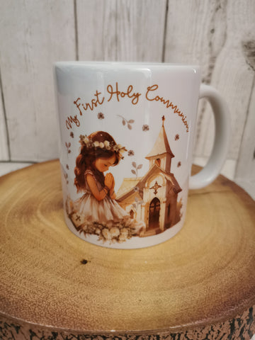 Personalised 1st/First Holy Communion Church Style Girl Ceramic Mug