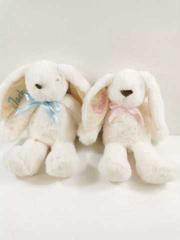 Personalised Cream Velour  Bunny Soft Toy