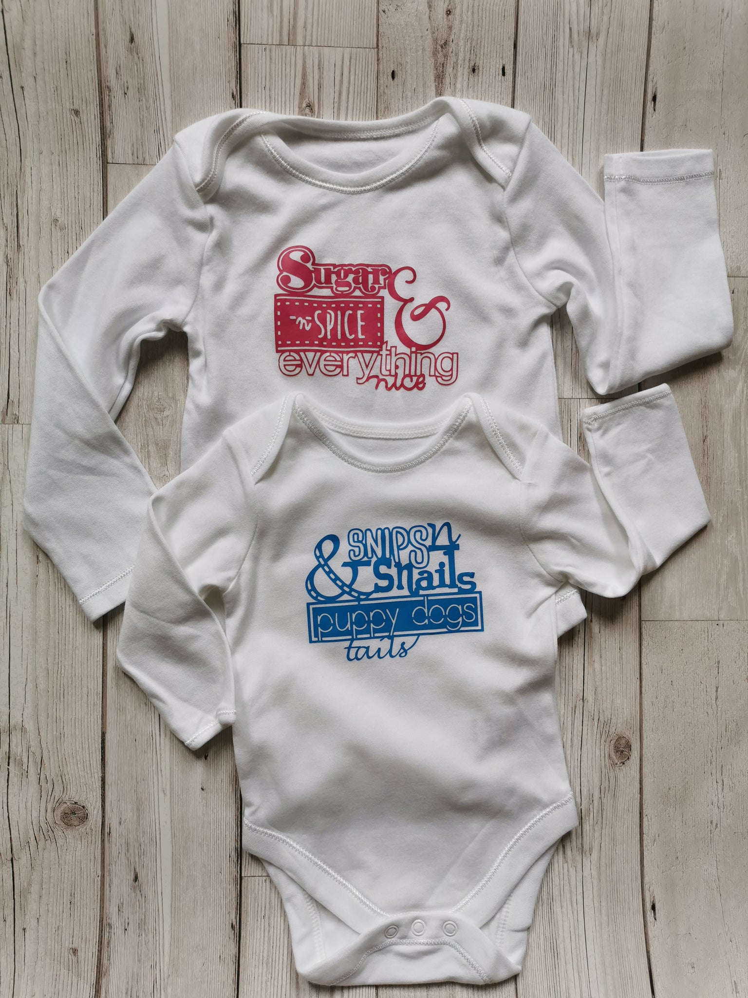 Sugar n Spice , Snips n Snails Baby Onesie