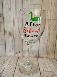Teacher 'After School Snack' Wine Glass