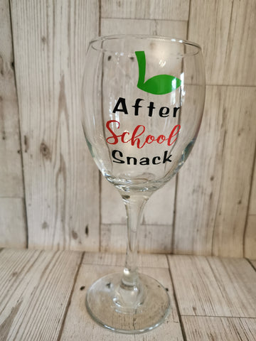 Teacher 'After School Snack' Wine Glass