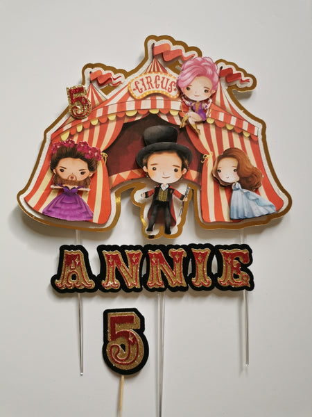 Personalised The Greatest Showman 3d Style Cake Topper