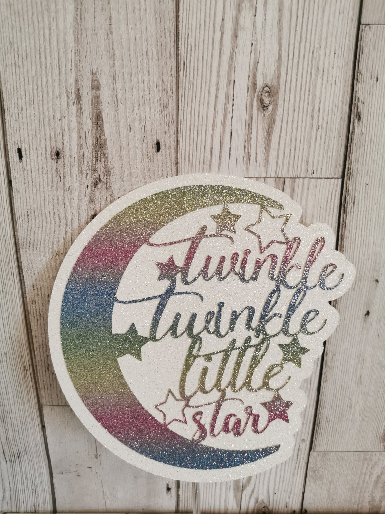 Twinkle Twinkle Little Star Glitter Cake Topper (I) 14 Colours