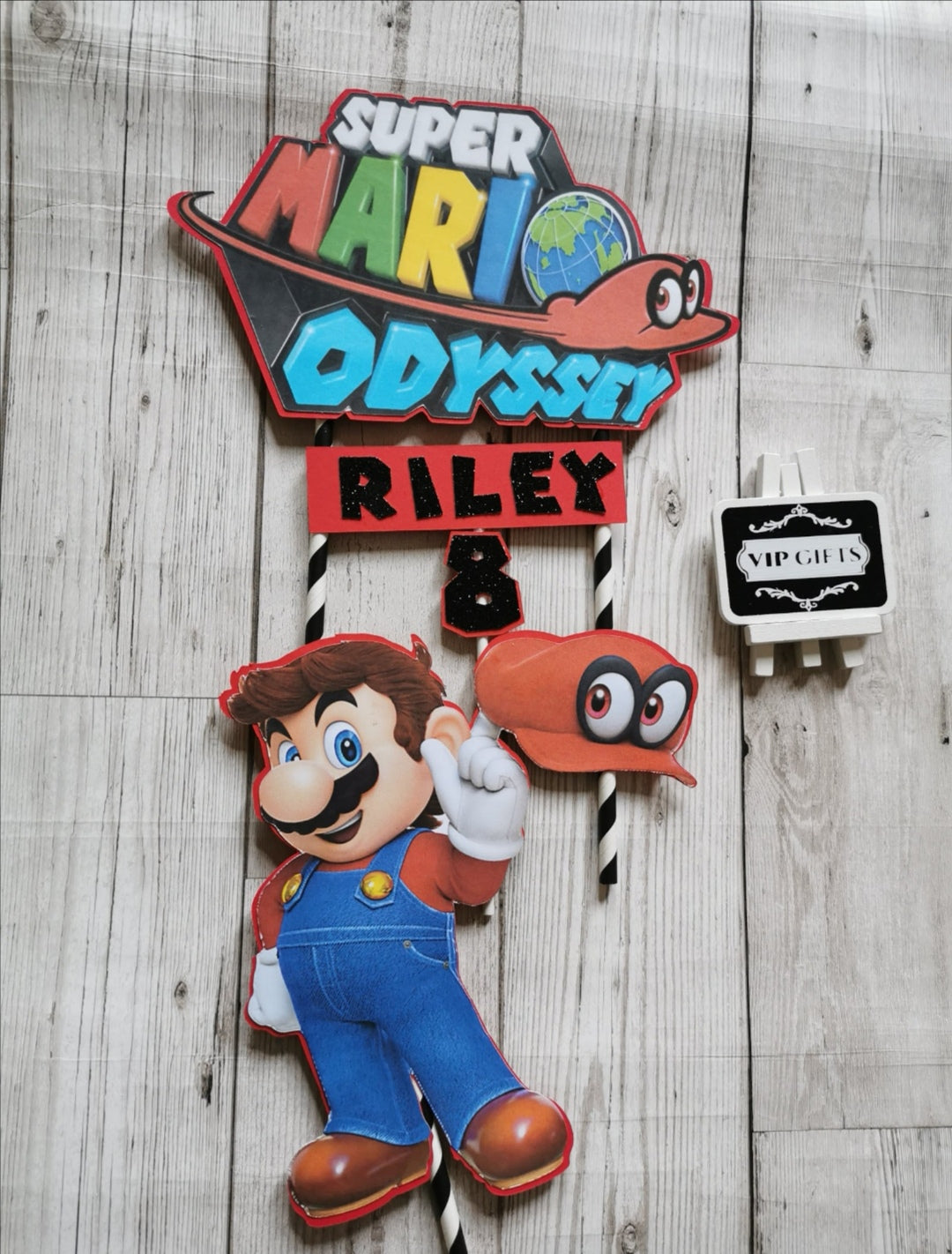 Personalised Super Mario Style Cake Topper