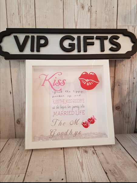 Kiss The Miss Goodbye Hen Party Keepsake Photo Frame