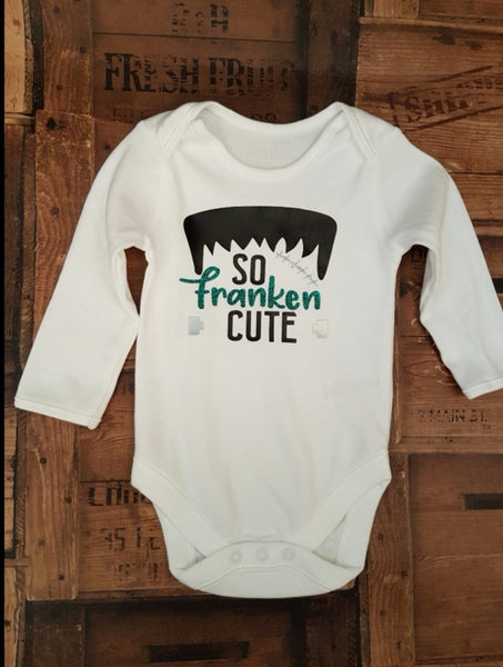 So Franken Cute Halloween Baby Onesie