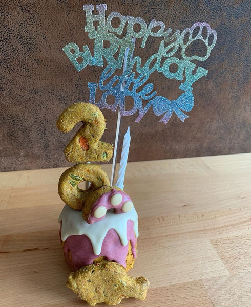 Happy Birthday Little Lady Dog Cake Topper 14 Colours (G2)