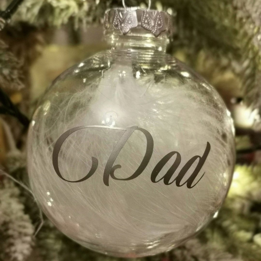Personalised Feather Filled Memory Bauble