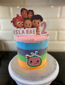 Personalised Cocomelon Family Style Glitter Cake Topper