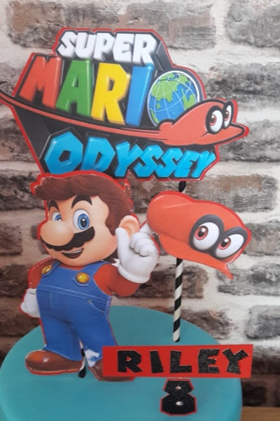 Personalised Super Mario Style Cake Topper